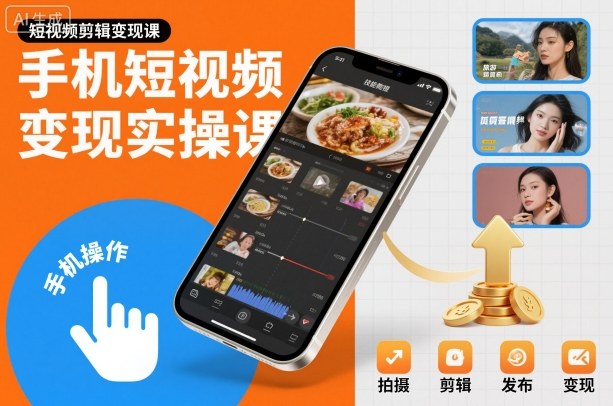 手机短视频变现实操课，短视频剪辑变现课-创米星球V8.1