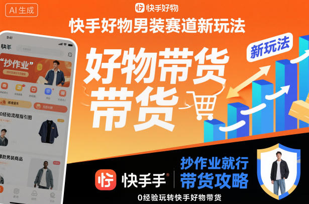 快手好物男装赛道新玩法，抄作业就行，0经验玩转快手好物带货-创米星球V8.1