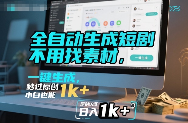 全自动生成短剧，不用找素材，不用剪辑，一键生成，秒过原创，小白也能轻松日入1k+【揭秘】-创米星球V8.1
