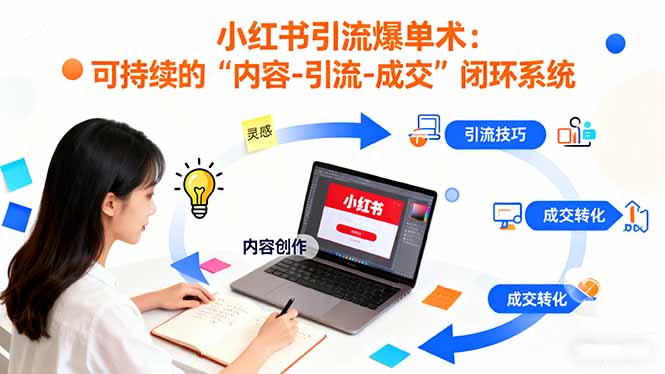 小红书引流爆单术：构建一套低成本 可持续的“内容-引流-成交”闭环系统-创米星球V8.1