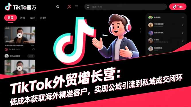 TikTok外贸增长营：低成本获取海外精准客户，实现公域引流到私域成交闭环-创米星球V8.1