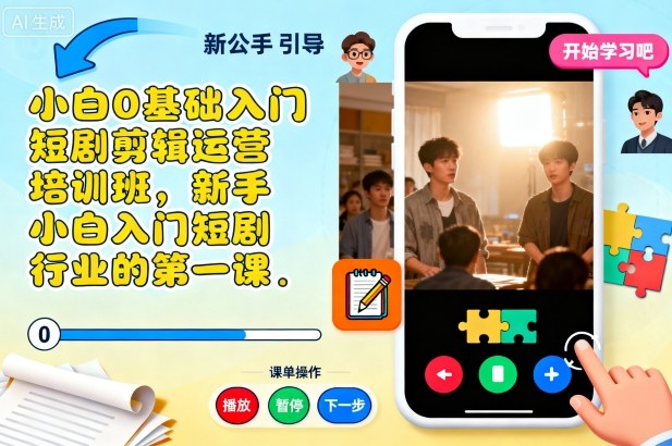 小白0基础入门短剧剪辑运营培训班，新手小白入门短剧行业的第一课-创米星球V8.1