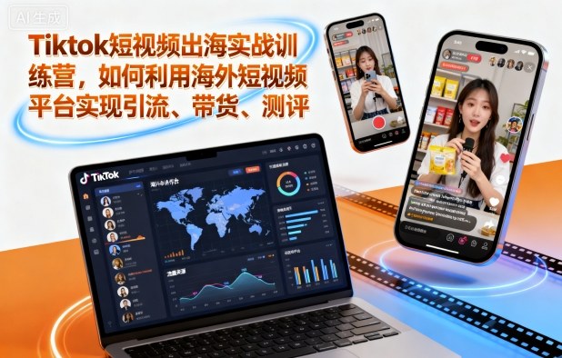 Tiktok短视频出海实战训练营，如何利用海外短视频平台实现引流、带货、测评-创米星球V8.1