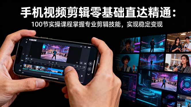 手机视频剪辑零基础直达精通：100节实操课程掌握专业剪辑技能，实现稳…-创米星球V8.1