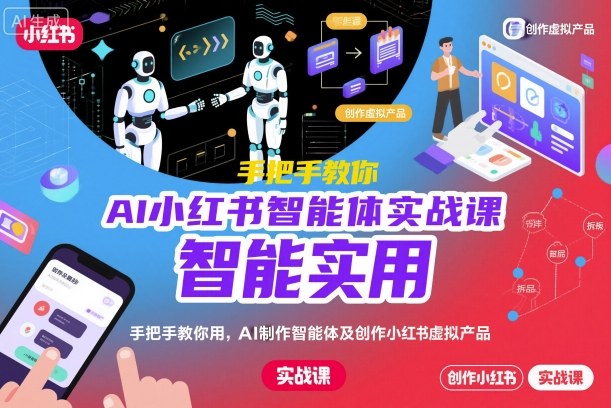 AI小红书智能体实战课，手把手教你用AI制作智能体及创作小红书虚拟产品，提效+内容商业化-创米星球V8.1