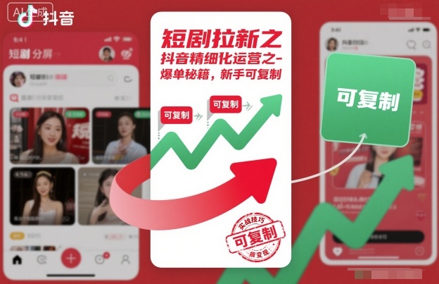 短剧拉新之抖音精细化运营之爆单秘籍，新手可复制-创米星球V8.1