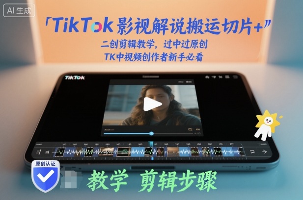 TikTok影视解说搬运切片+二创剪辑教学，过中过原创，TK中视频创作者新手必看-创米星球V8.1