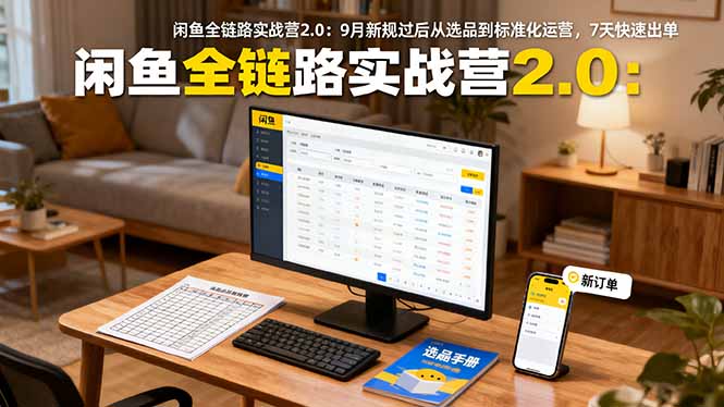 闲鱼全链路实战营2.0：9月新规过后从选品到标准化运营，7天快速出单-创米星球V8.1