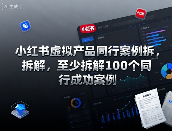 小红书虚拟产品同行案例拆解，至少拆解100个同行成功案例-创米星球V8.1