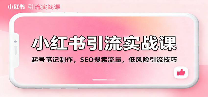 小红书引流实战课：起号笔记制作，SEO搜索流量，低风险引流技巧-创米星球V8.1