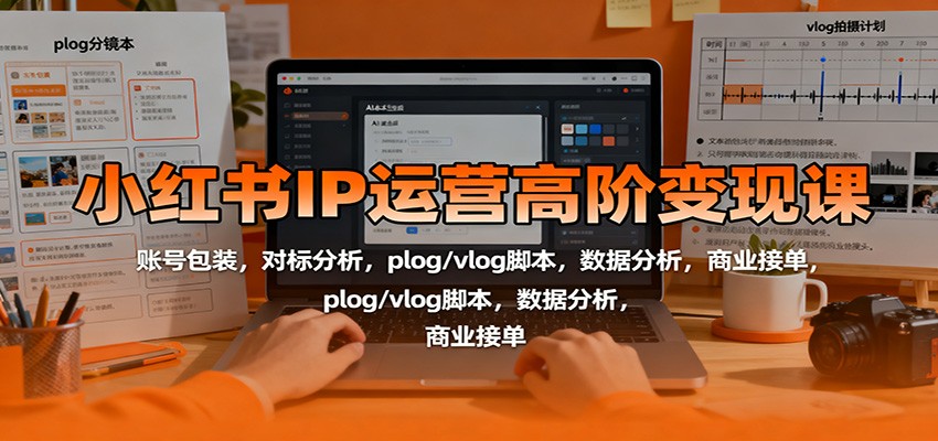 小红书IP运营高阶变现课：账号包装，对标分析，plog/vlog脚本，数据分析，商业接单-创米星球V8.1