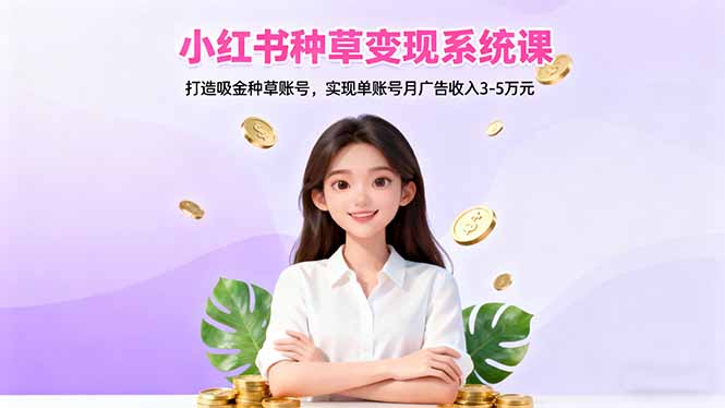 小红书种草变现系统课：打造吸金种草账号，实现单账号月广告收入3-5万元-创米星球V8.1